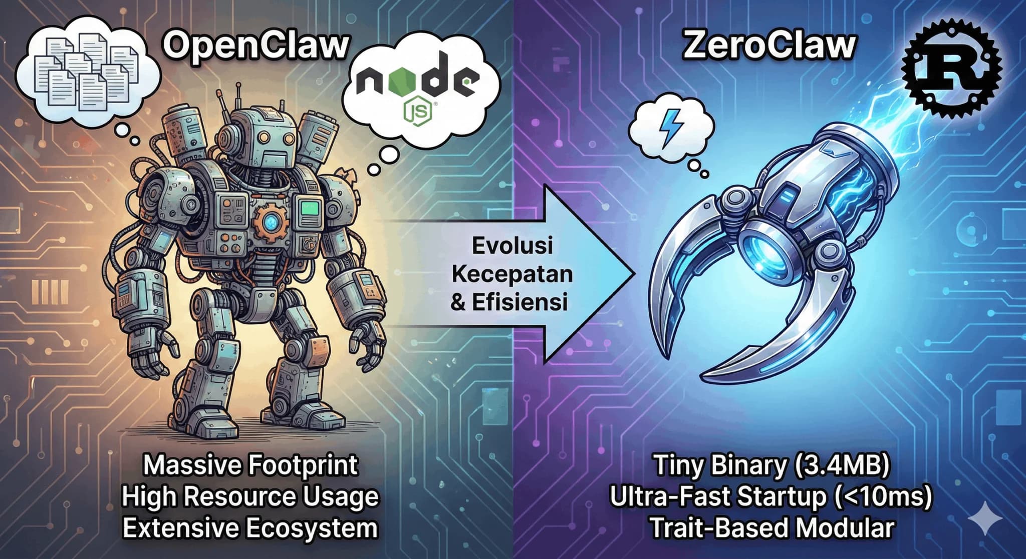 OpenClaw vs ZeroClaw: Pertarungan Sengit di Ekosistem AI Agent 2026