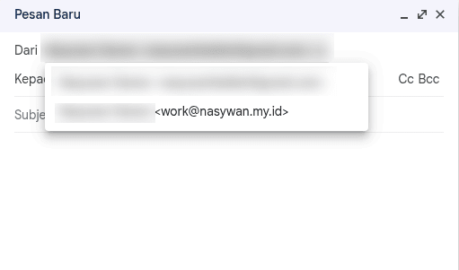 Tampilan ketika compose email